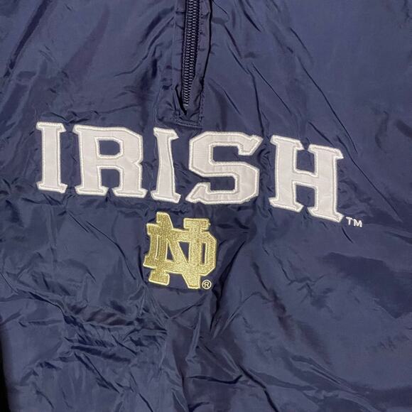 Notre Dame Irish Adidas Kids Windbreaker Pullover Jacket Blue Size Youth Medium - Picture 3 of 5